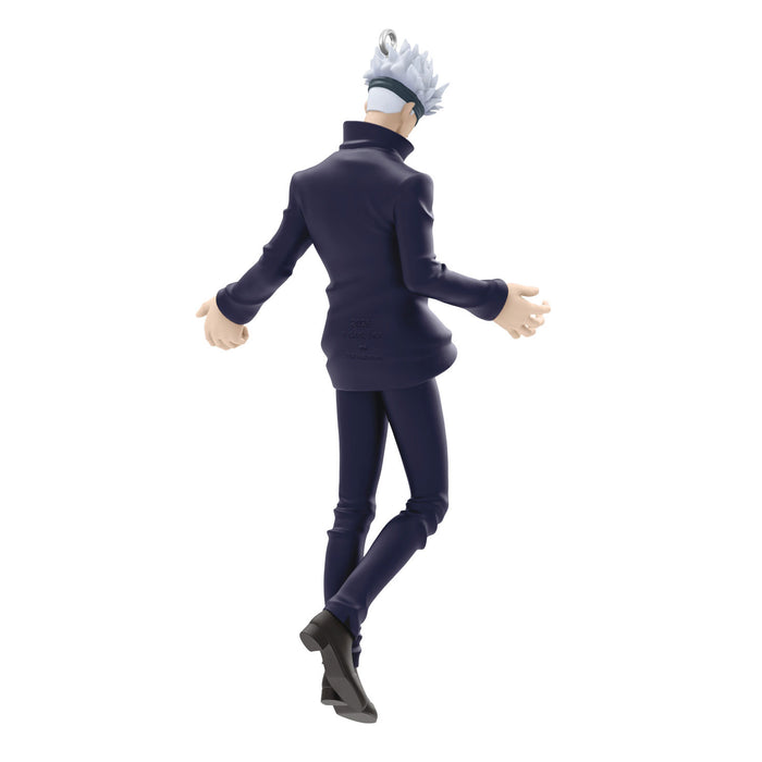 Action figure of a character in a dark outfit with a white background