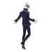 Action figure of a character in a dark outfit with a white background
