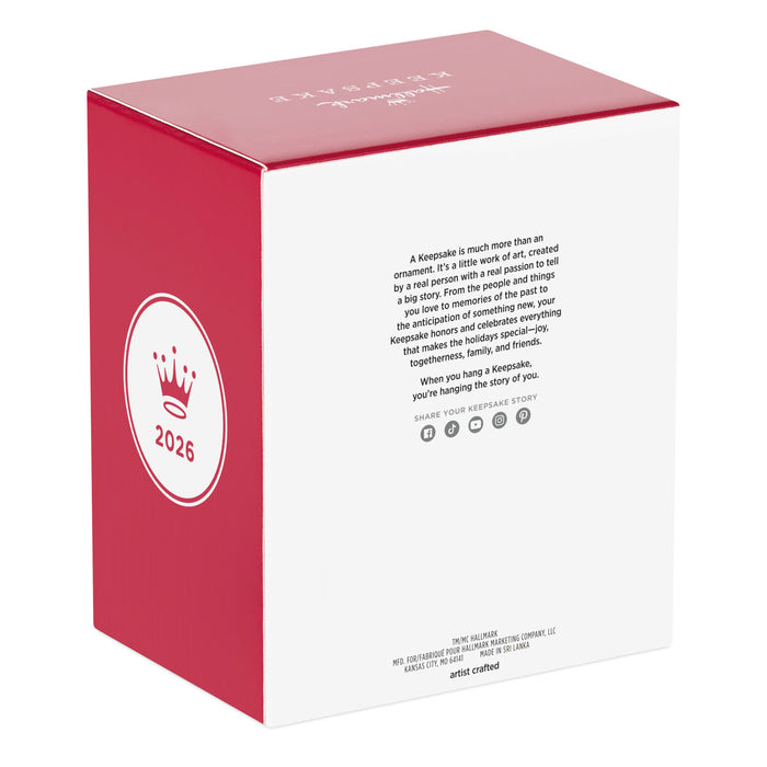 Red and white box with a crown logo and text on a white background
