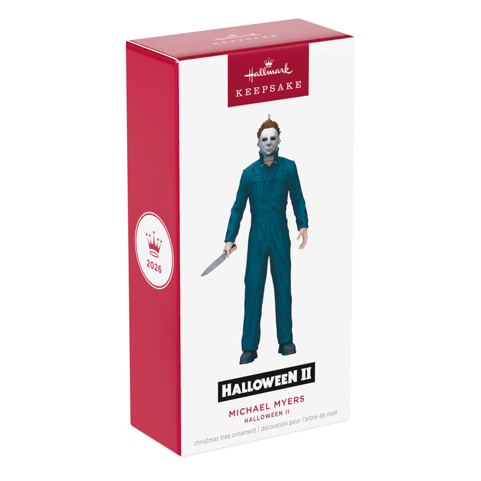 Hallmark Halloween II Michael Myers ornament packaging on a white background