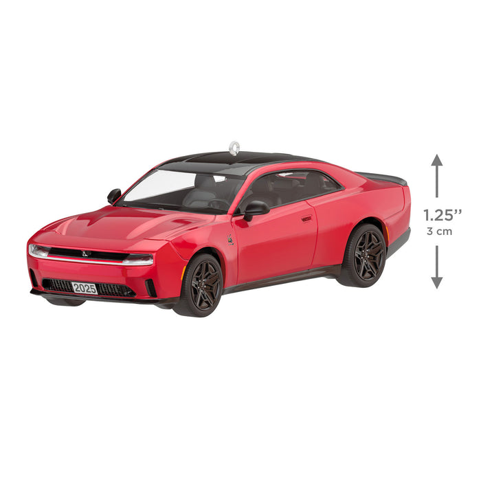 Red car model with black roof on a white background