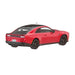 Red sports car with black accents on a white background