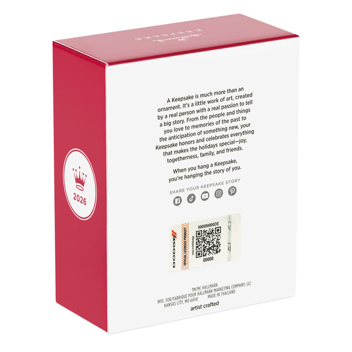 Product packaging with red and white design, featuring text and a QR code on a white background.