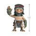 Small figurine with helmet and gloves, showing size measurement on a white background