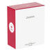 Red and white box with a logo and text on a white background