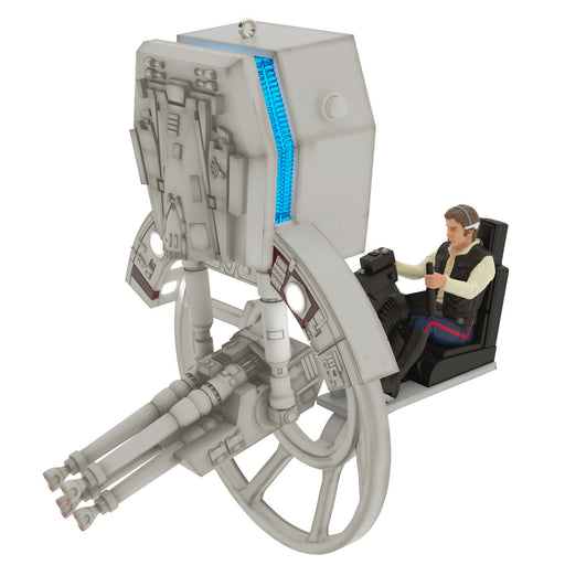 Toy model of a spacecraft with a figure inside on a white background