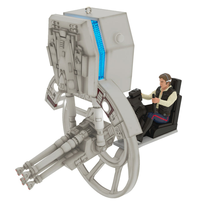 Toy model of a spacecraft with a figure inside on a white background