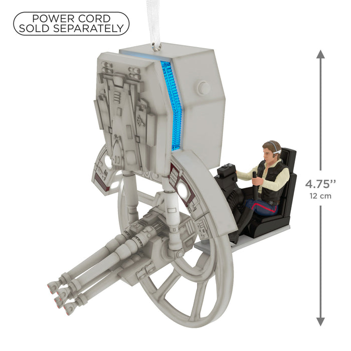 Toy spaceship with a figure inside, dimensions indicated, on a white background