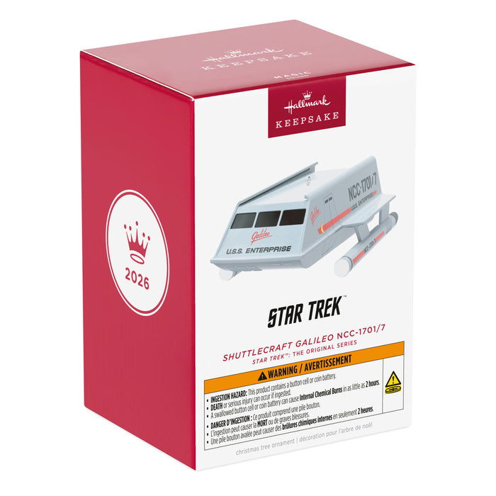 Star Trek Shuttlecraft Galileo model in Hallmark packaging on a white background