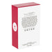 Red and white box with text and a logo on a white background