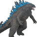  Godzilla figurine with blue spines on a white background