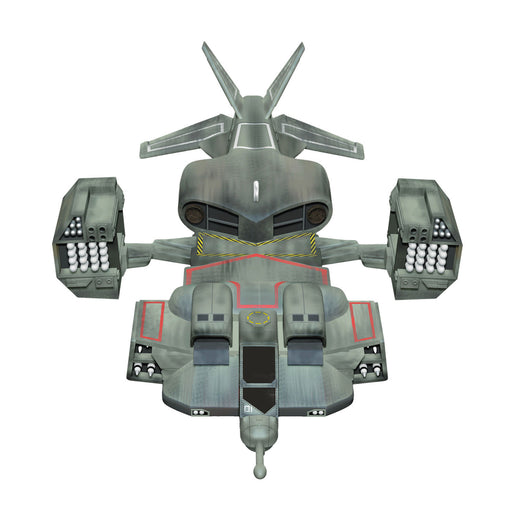 Gray robot toy with a white background