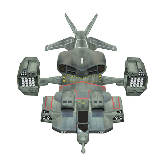 Gray robot toy with a white background
