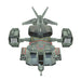 Gray robot toy with a white background
