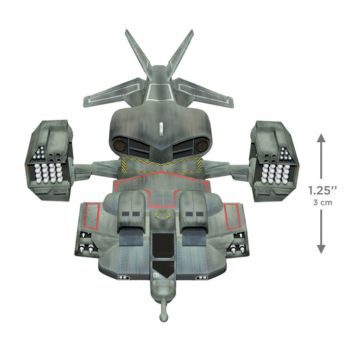Toy robot with a scale indicator on a white background
