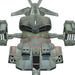 Gray robot or drone with multiple arms and compartments on a white background