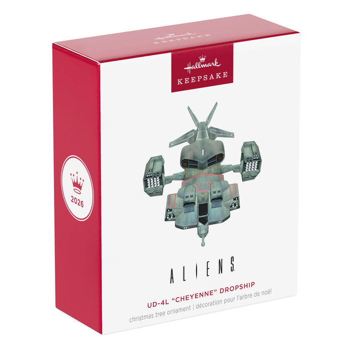 Hallmark Keepsake Christmas Ornament box with 'Aliens' design on a white background