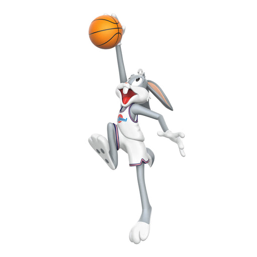 Animated character in a basketball uniform with a ball on a white background