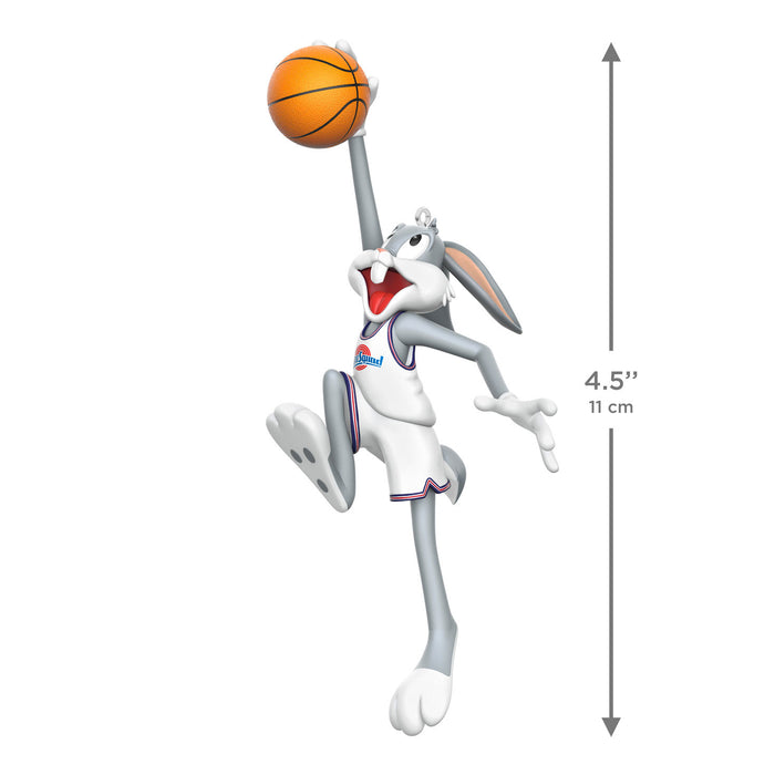 Animated character figure with basketball, measurement label on a white background