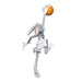 Animated character holding a basketball on a white background
