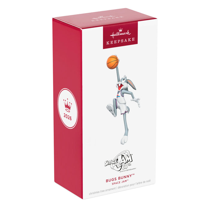 Hallmark Keepsake ornament packaging featuring Bugs Bunny with a basketball, on a white background.