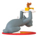 Animated cat character figurine on a white background