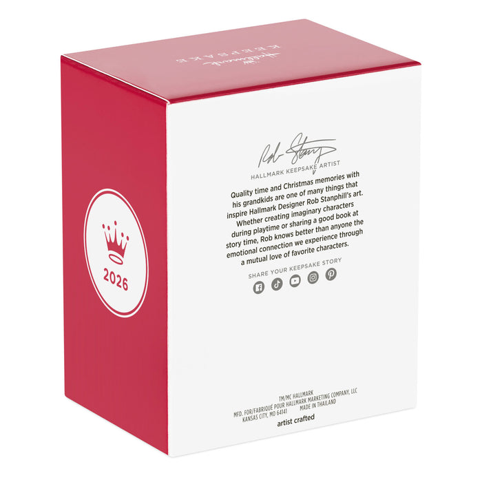 Hallmark 2026 Christmas ornament packaging with red and white design.