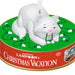 Cat ornament with green lights on a 'National Lampoon's Christmas Vacation' tin lid