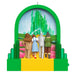 Ornament featuring characters from 'The Wizard of Oz' with a green arch and yellow base.