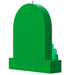 Green arch-shaped object on a white background