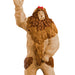 Statue of a creature with lion head and bear body on a white background