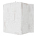 Textured white cube on a white background