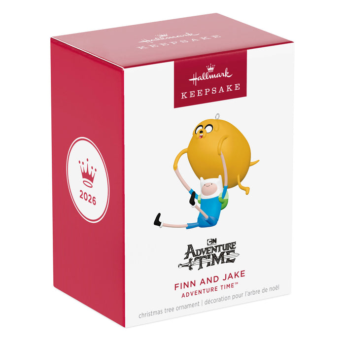 Hallmark Keepsake Christmas ornament packaging featuring characters from 'Adventure Time'.
