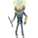 Animated character in a space suit holding a weapon on a white background