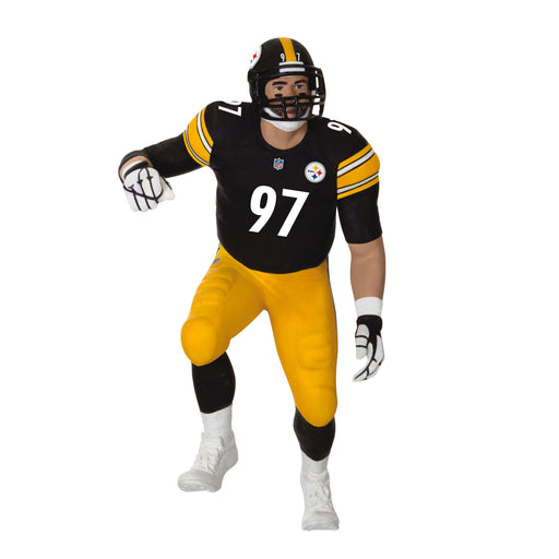 Football player figure in black and yellow uniform with number 97 on a white background
