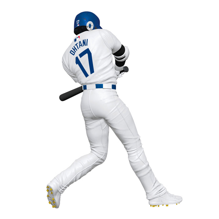 Baseball player in a white uniform with blue accents, number 17, and name 'Ohtani' on a white background.