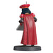 Statue of a character with a red cape and hat on a white background