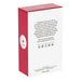 Red and white box with text and a logo on a white background