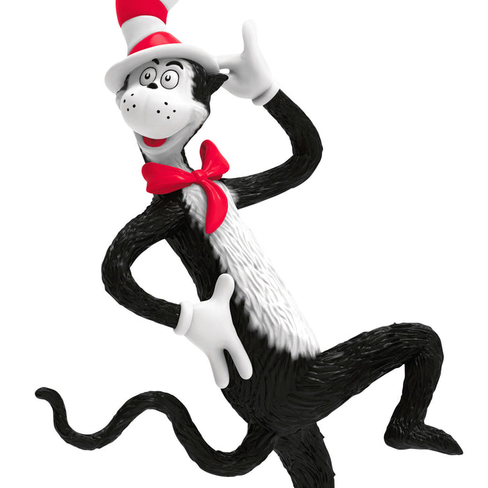 Cat in the Hat figurine from Dr. Seuss's books on a white background