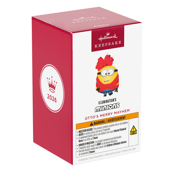 Hallmark Minions Christmas ornament packaging on a white background