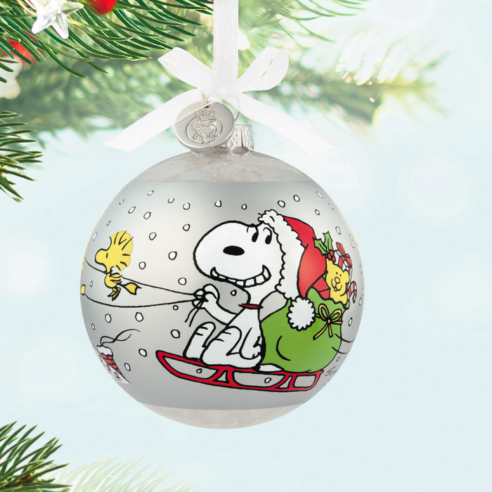 スヌーピー ガラス製　クリスマス オーナメント Peanuts® 75th Anniversary Special Edition Glass 2025 Ornament