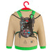 Beige jacket with a robot design on a white background