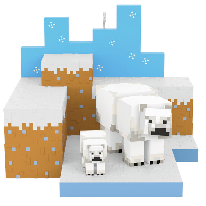 Minecraft Polar Bears in Snowy Tundra 2025 Ornament