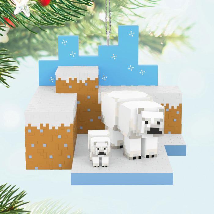 Minecraft Polar Bears in Snowy Tundra 2025 Ornament