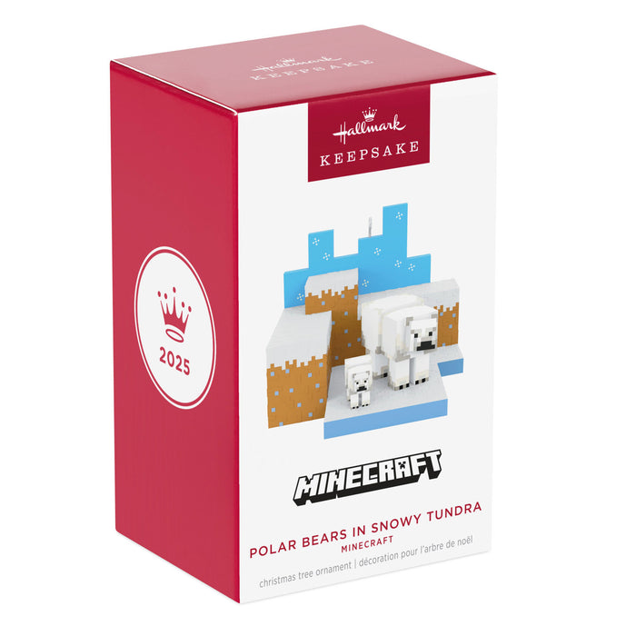 Minecraft Polar Bears in Snowy Tundra 2025 Ornament