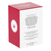 Red and white box with text and a logo on a white background