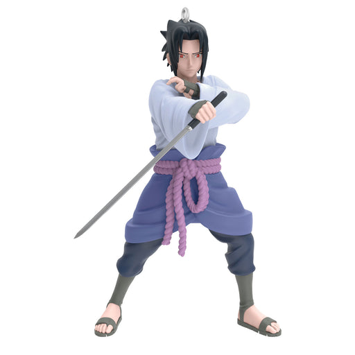 Anime character figurine in a dynamic pose with a sword on a white background