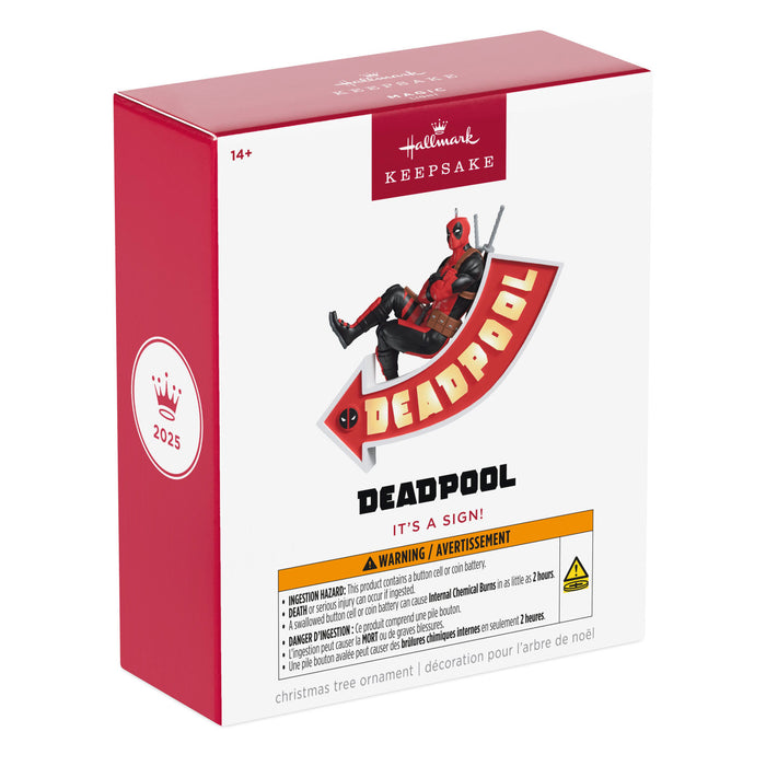 Marvel Deadpool It's a Sign! 2025 Ornament With Light