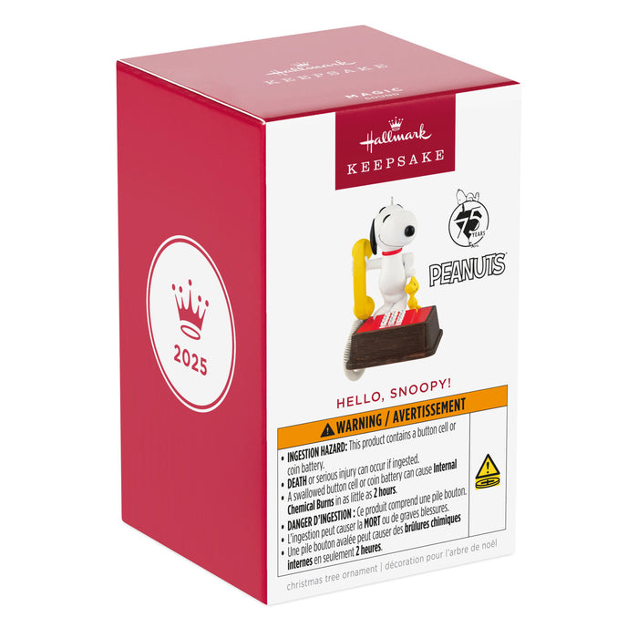 Peanuts® 75th Anniversary Hello, Snoopy! 2025 Ornament With Sound