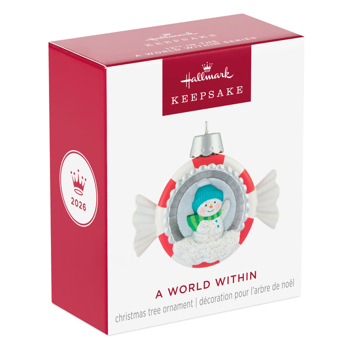 Hallmark 2026 Christmas ornament in packaging on a white background